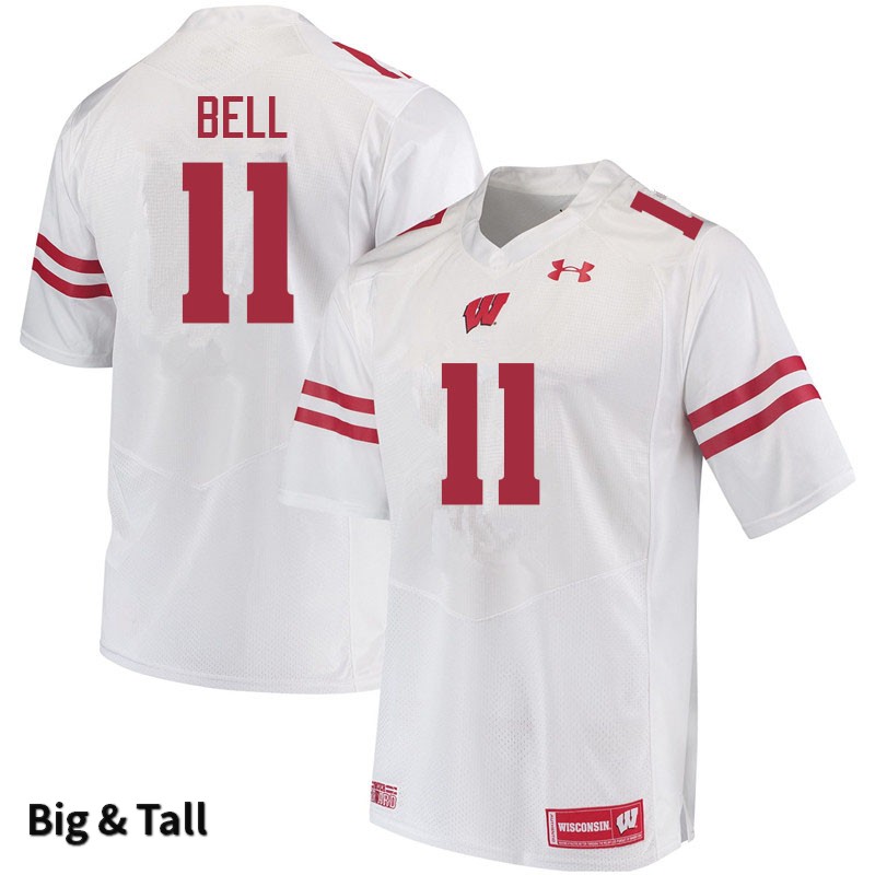 Wisconsin Badgers Men's #11 Skyler Bell NCAA Under Armour Authentic White Big & Tall College Stitched Football Jersey ES40M16BZ